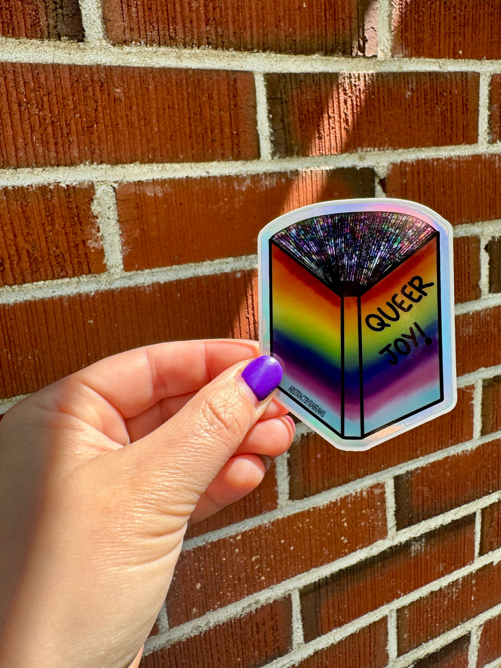 Rainbow, Holographic Queer Joy Book Sticker