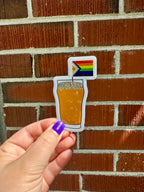 Rainbow Glittery Beer Sticker