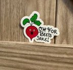 Oh For Beets Sake - Cartoon Beet Pun Sticker - Veggie Pun