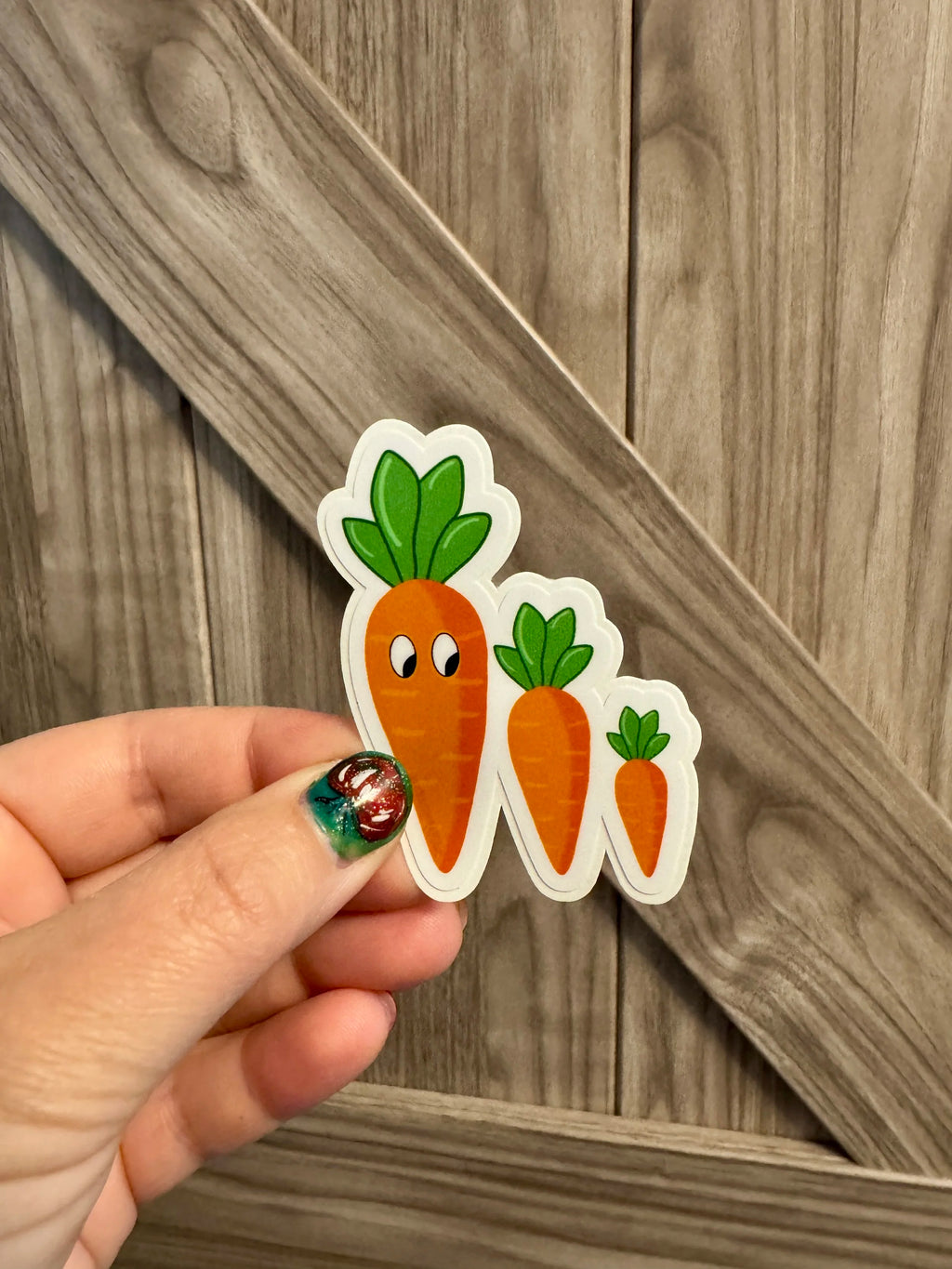 Carrot Cartoon Vinyl Sticker - Easy Peel