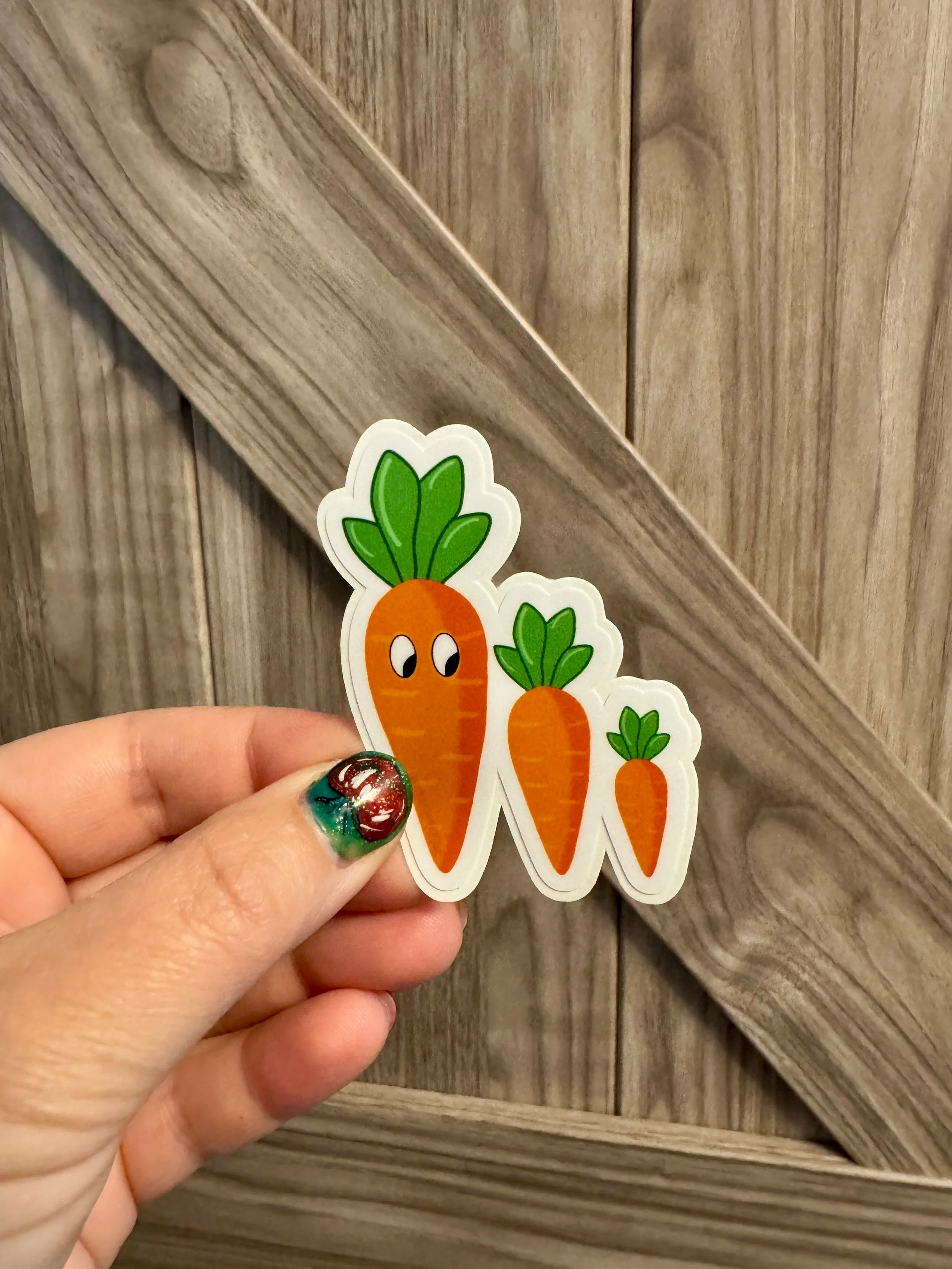 Carrot Cartoon Vinyl Sticker - Easy Peel