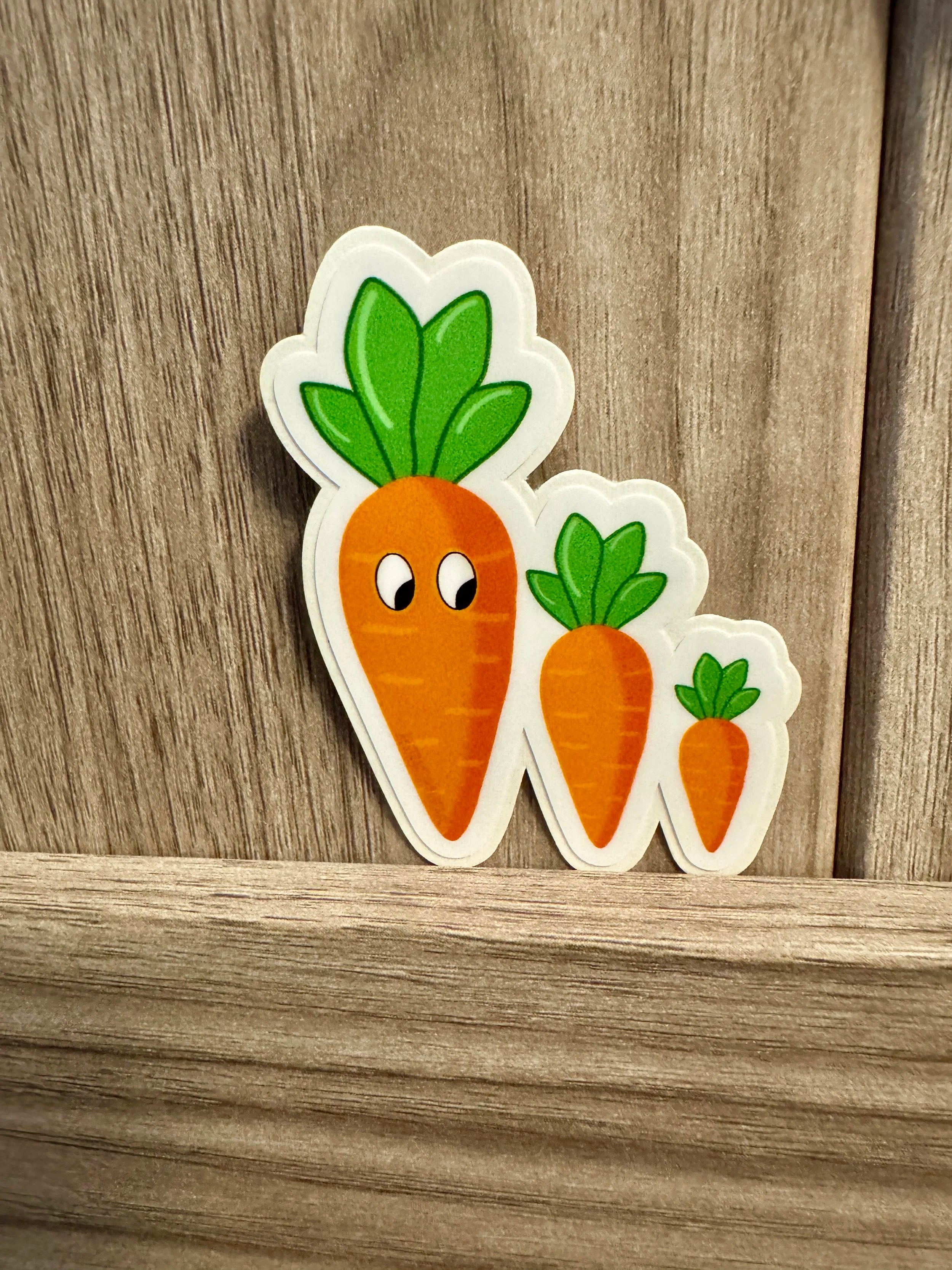 Carrot Cartoon Vinyl Sticker - Easy Peel