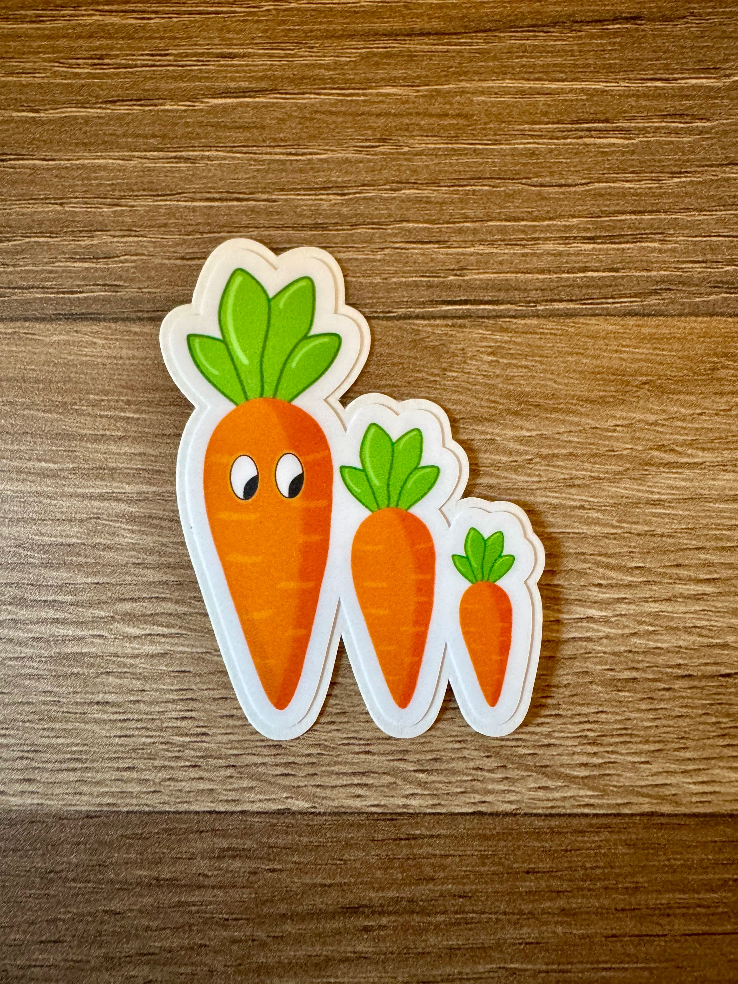 Carrot Cartoon Vinyl Sticker - Easy Peel