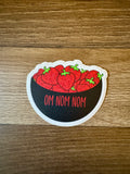 Hand Drawn Bowl of Strawberries Sticker - Om Nom Nom