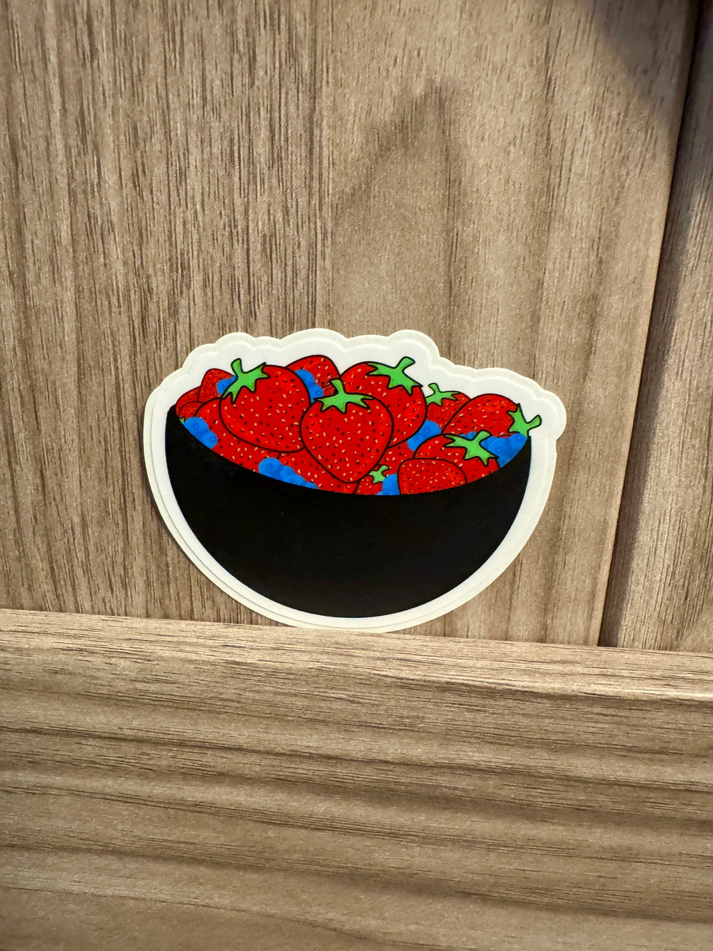 Hand Drawn Bowl of Strawberries and Blueberries Sticker