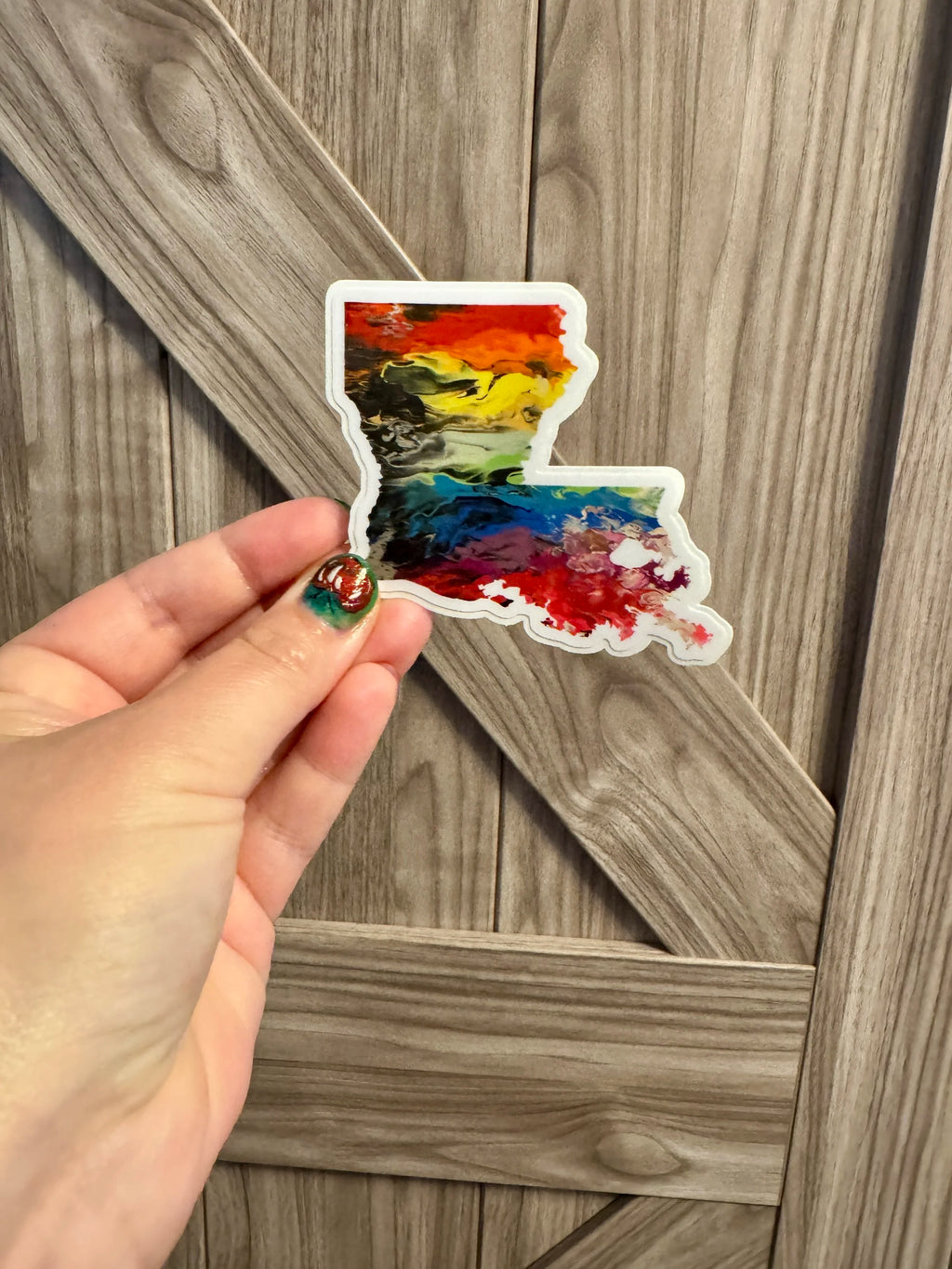Louisiana State Trans Pride and Rainbow State Vinyl Sticker