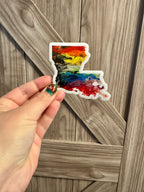 Louisiana State Trans Pride and Rainbow State Vinyl Sticker