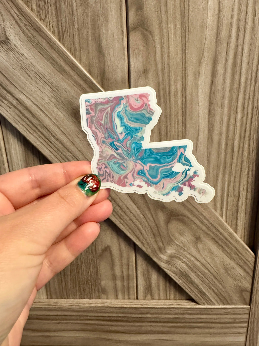 Louisiana State Trans Pride and Rainbow State Vinyl Sticker