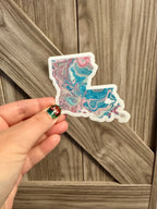 Louisiana State Trans Pride and Rainbow State Vinyl Sticker