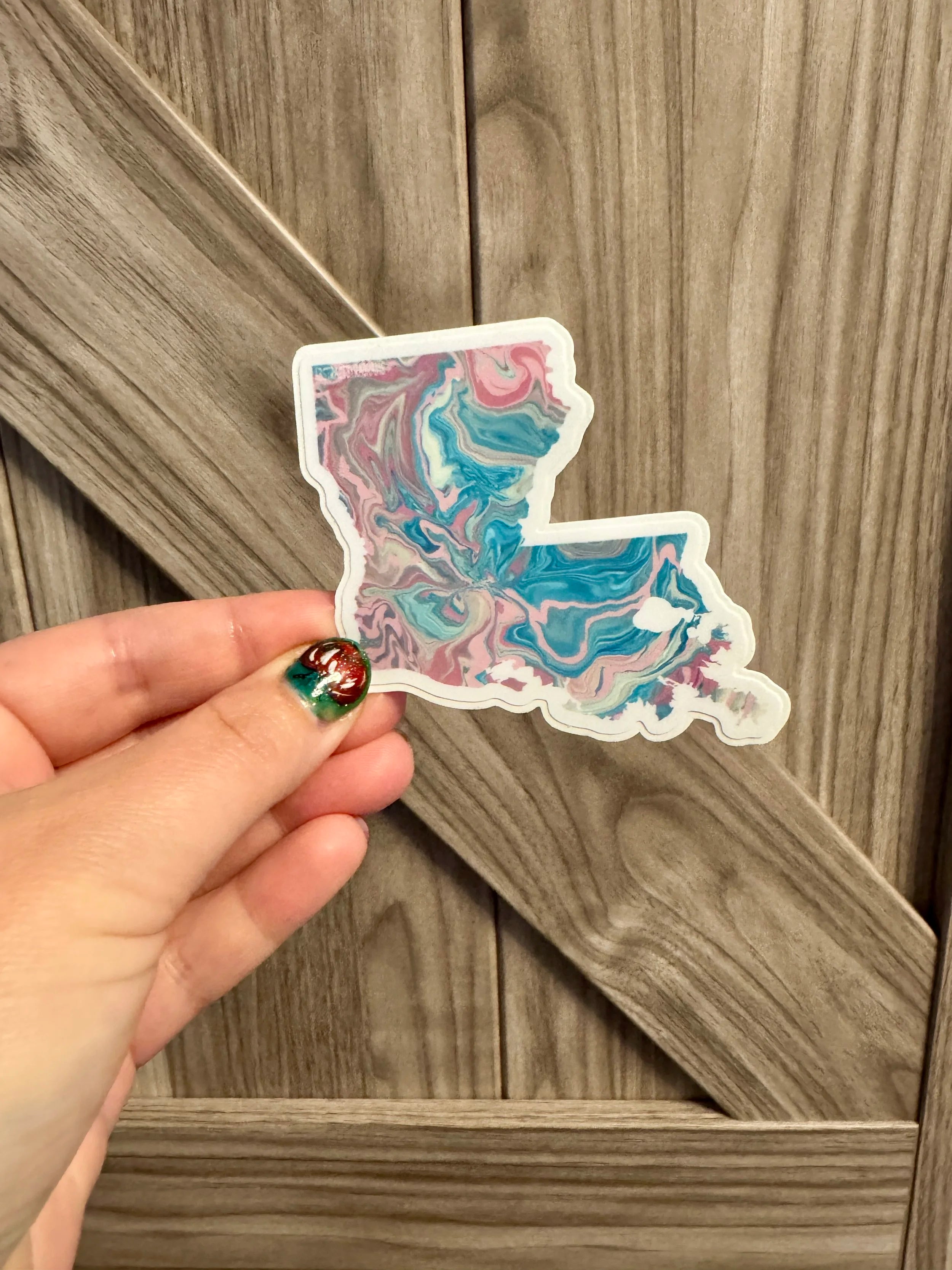 Louisiana State Trans Pride and Rainbow State Vinyl Sticker