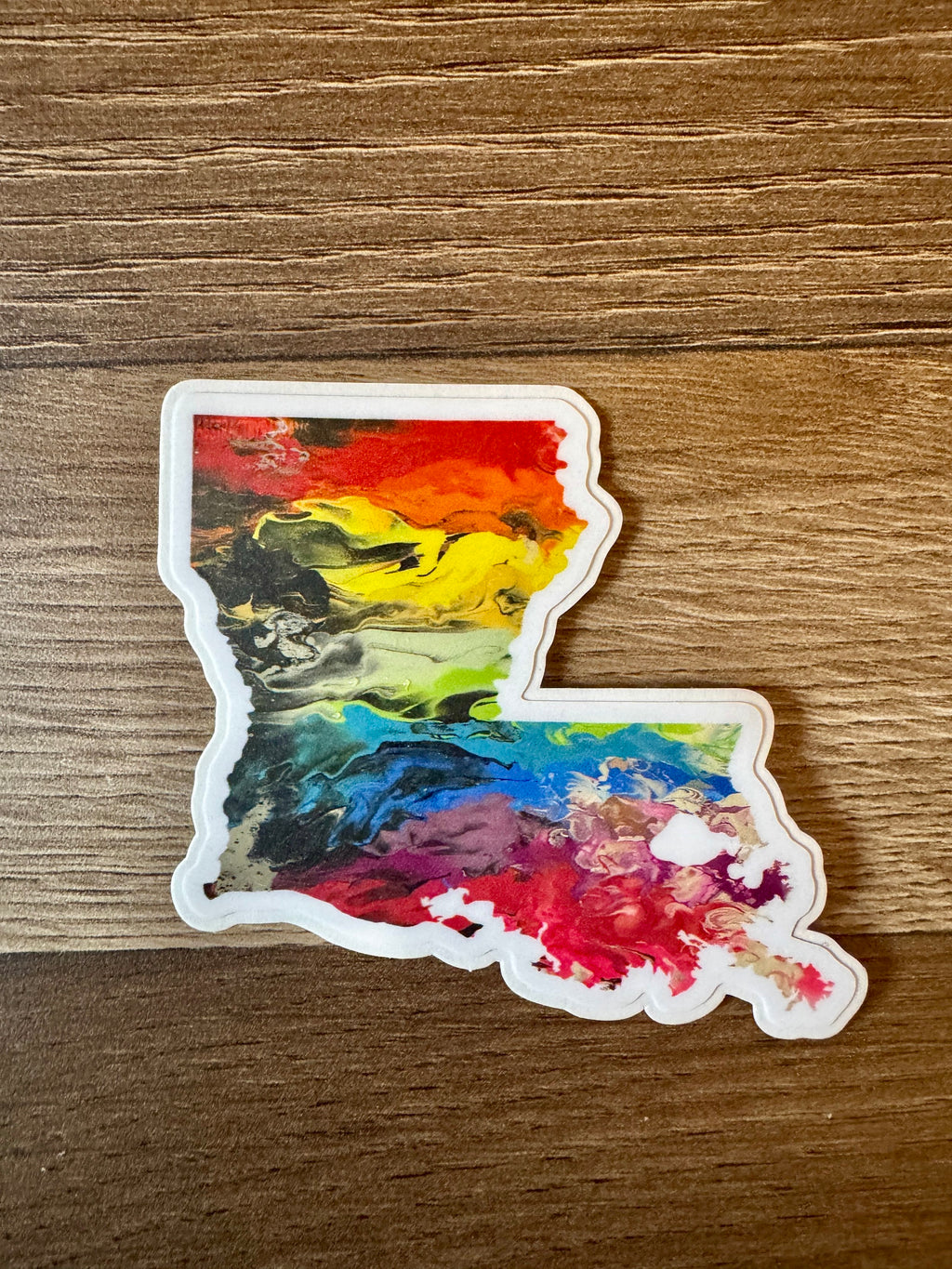 Louisiana State Trans Pride and Rainbow State Vinyl Sticker