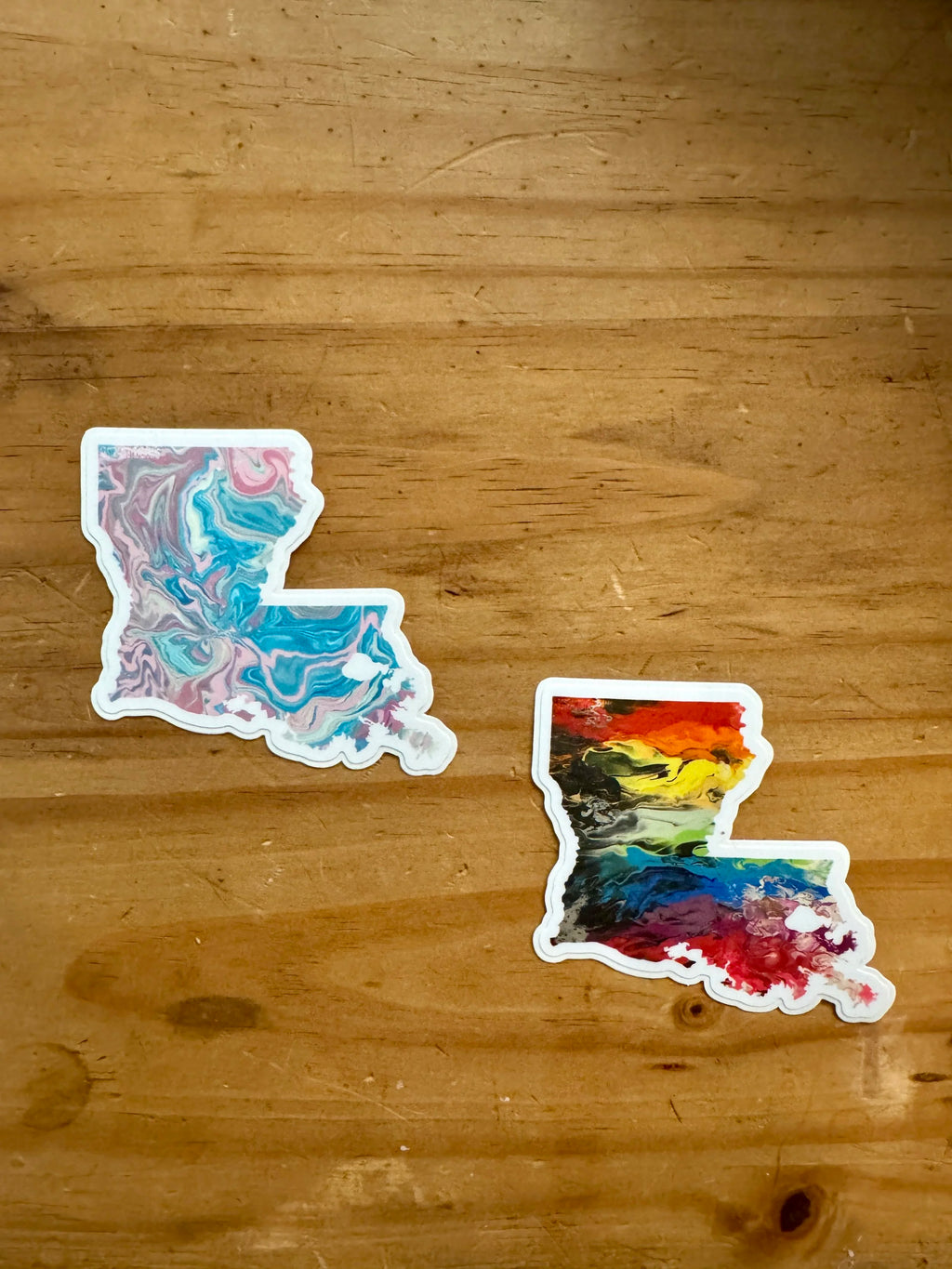 Louisiana State Trans Pride and Rainbow State Vinyl Sticker