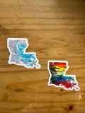 Louisiana State Trans Pride and Rainbow State Vinyl Sticker