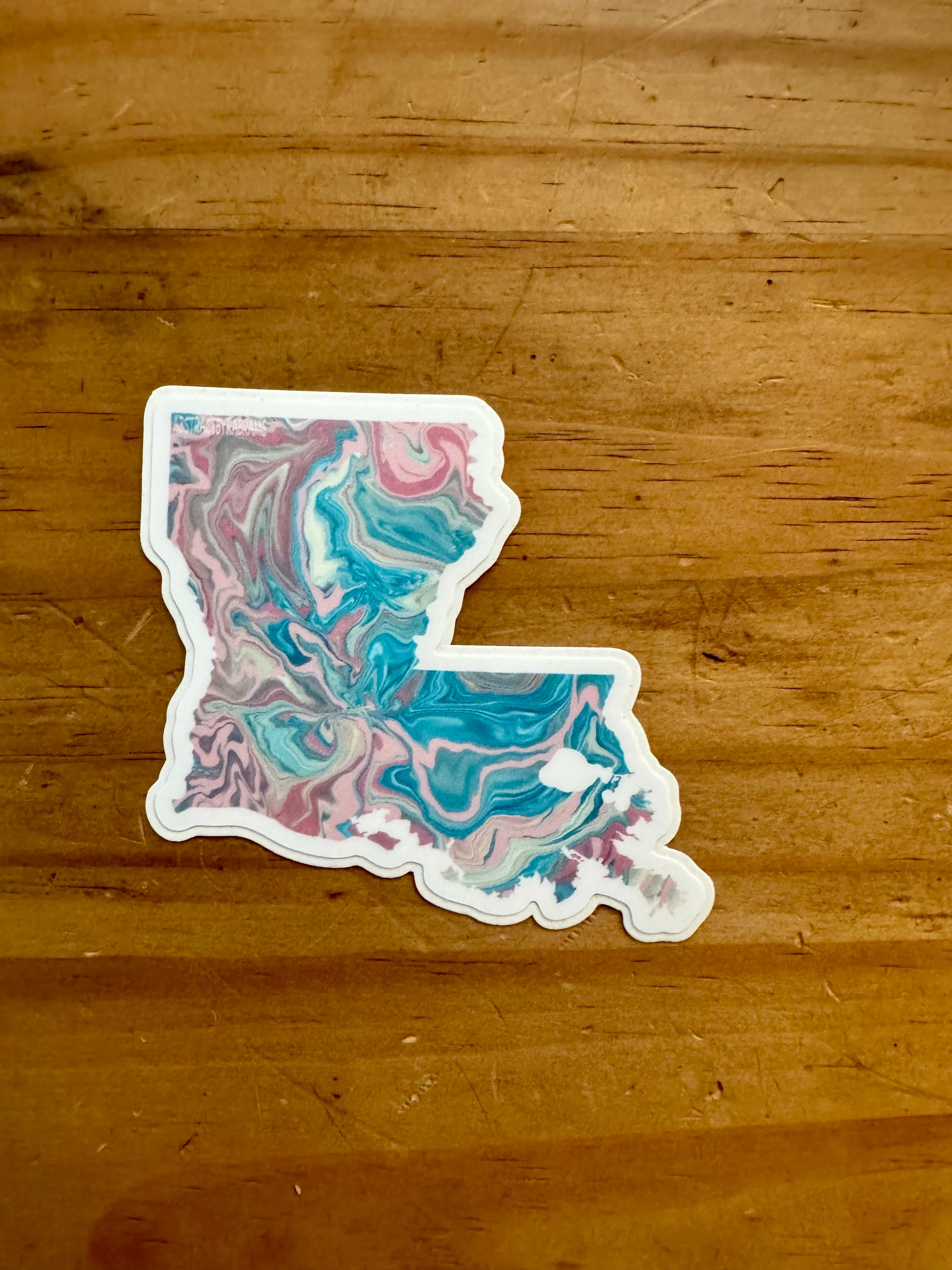Louisiana State Trans Pride and Rainbow State Vinyl Sticker
