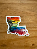 Louisiana State Trans Pride and Rainbow State Vinyl Sticker
