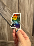 Mississippi State Trans Pride and Rainbow State Vinyl Sticker