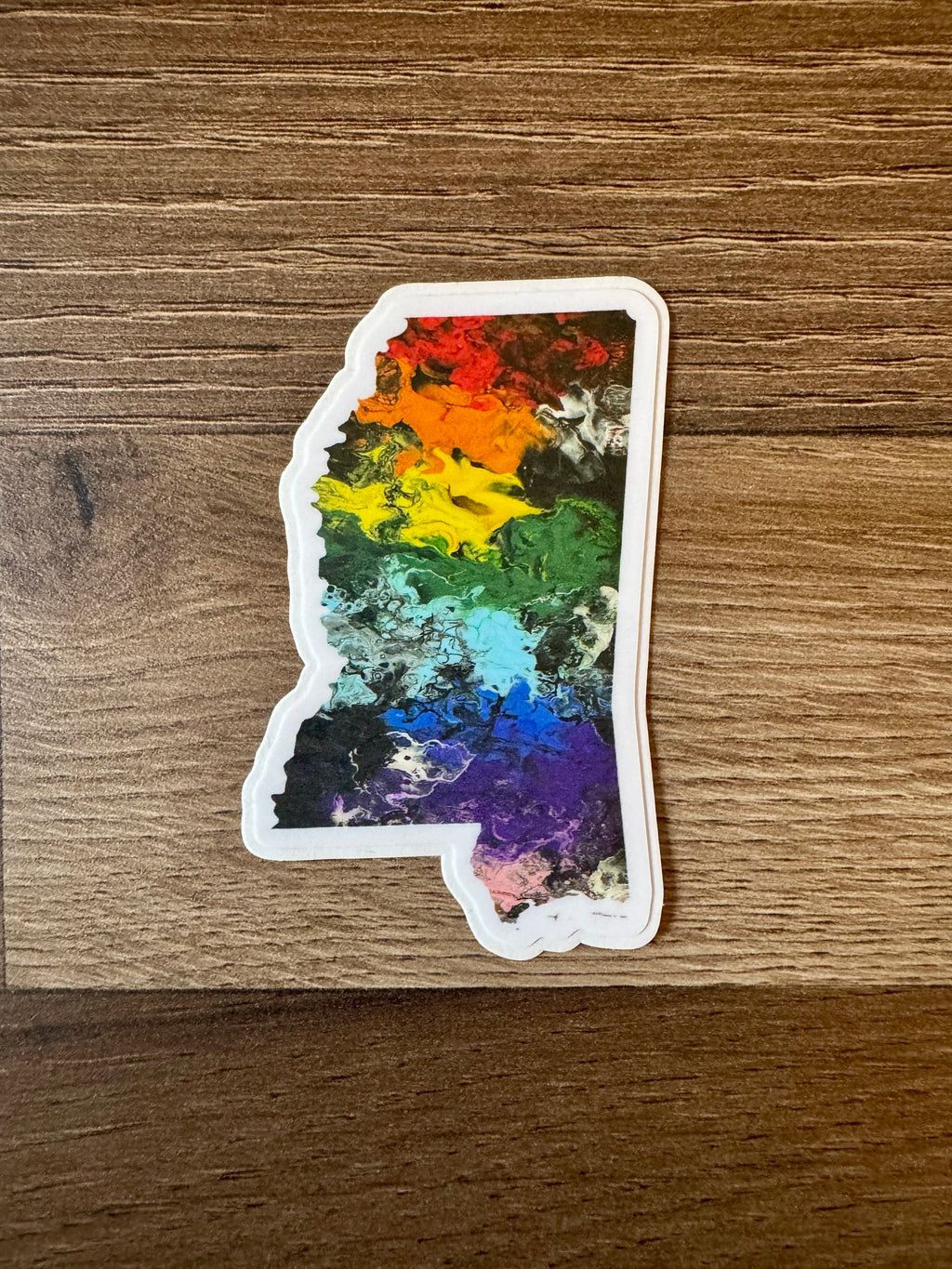 Mississippi State Trans Pride and Rainbow State Vinyl Sticker