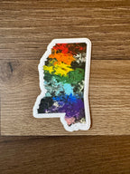 Mississippi State Trans Pride and Rainbow State Vinyl Sticker