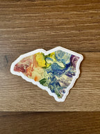 South Carolina State Trans Pride and Rainbow State Vinyl Sticker