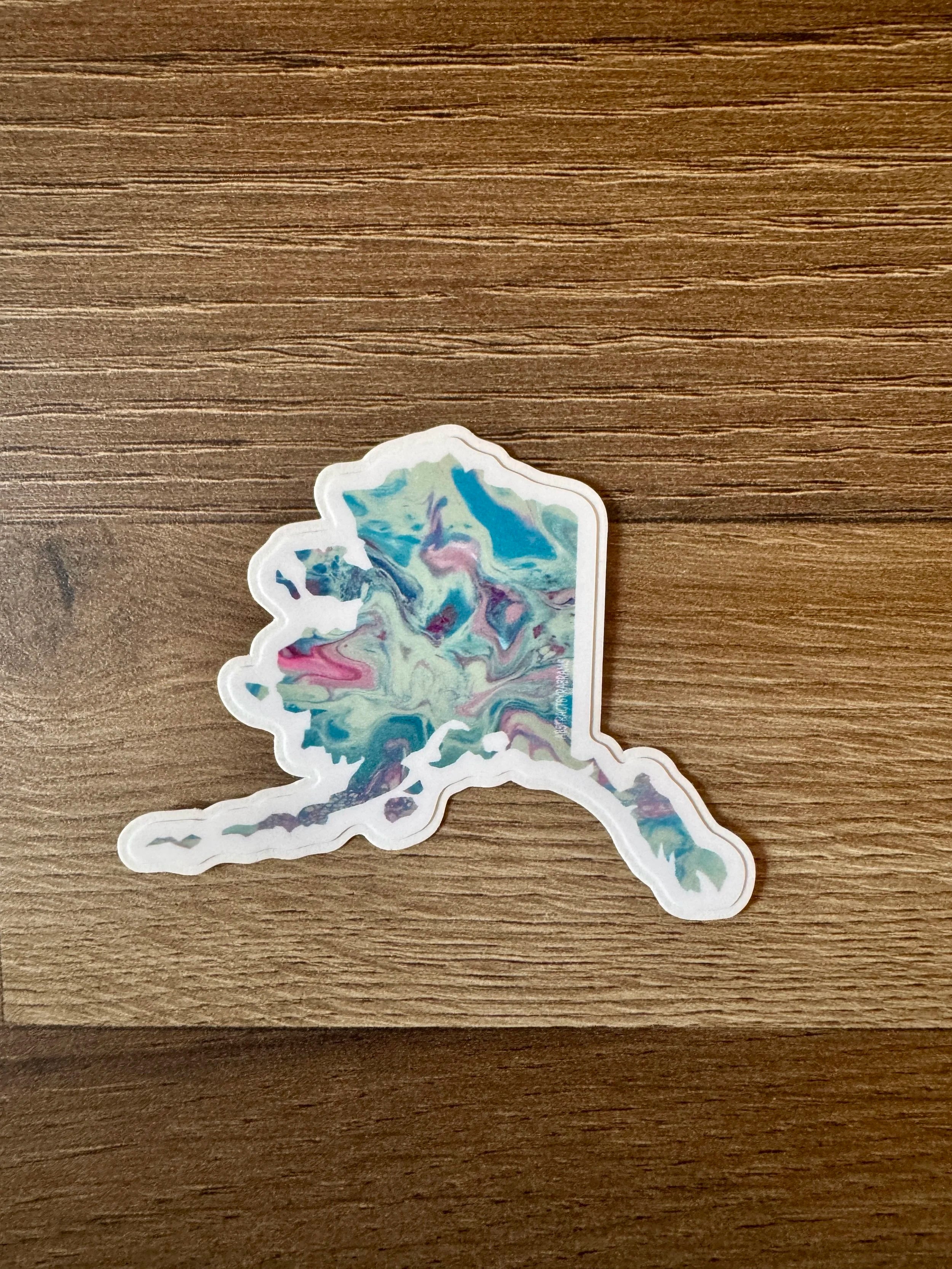 Alaska State Trans Pride and Rainbow State Vinyl Sticker
