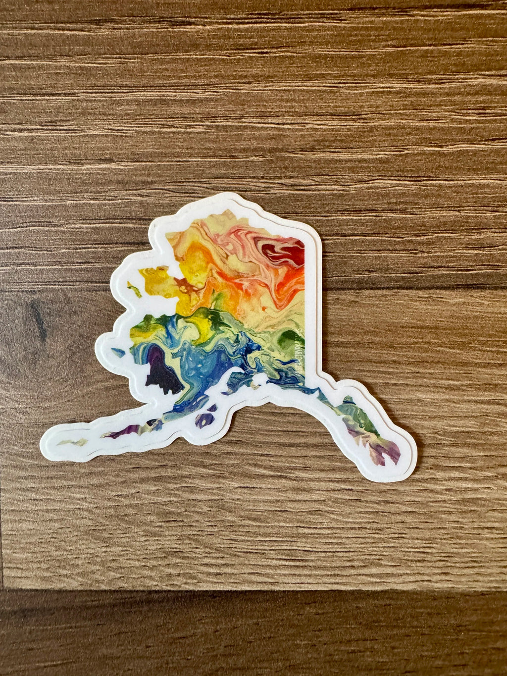 Alaska State Trans Pride and Rainbow State Vinyl Sticker