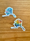 Alaska State Trans Pride and Rainbow State Vinyl Sticker