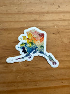Alaska State Trans Pride and Rainbow State Vinyl Sticker