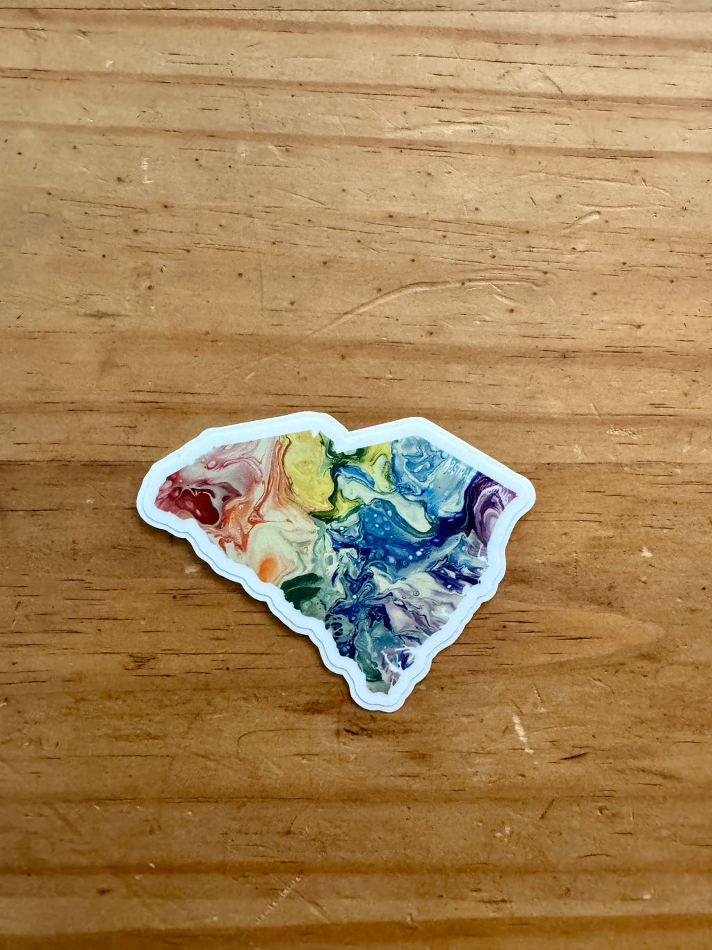 South Carolina State Trans Pride and Rainbow State Vinyl Sticker