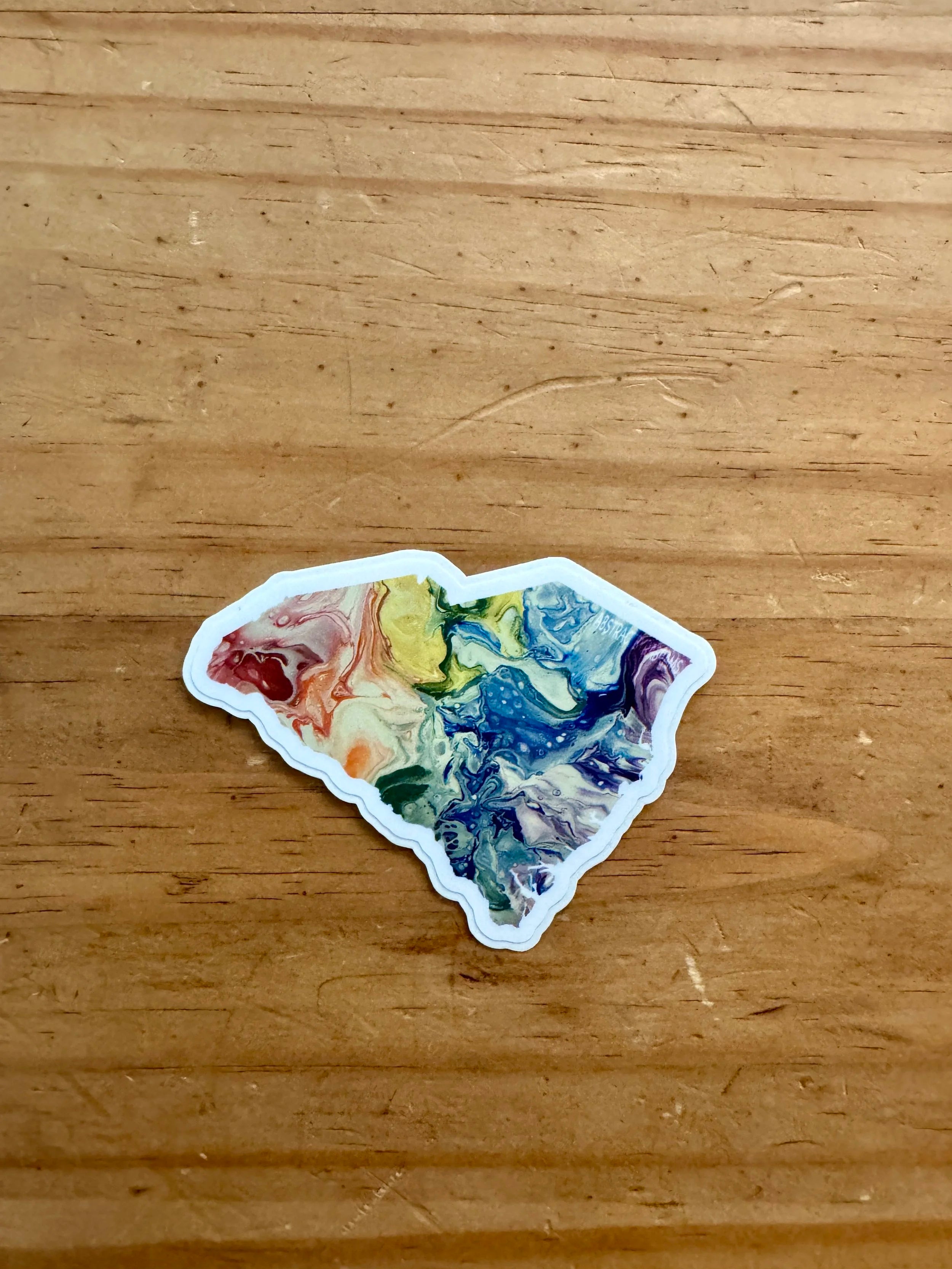 South Carolina State Trans Pride and Rainbow State Vinyl Sticker