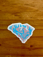South Carolina State Trans Pride and Rainbow State Vinyl Sticker