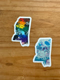 Mississippi State Trans Pride and Rainbow State Vinyl Sticker