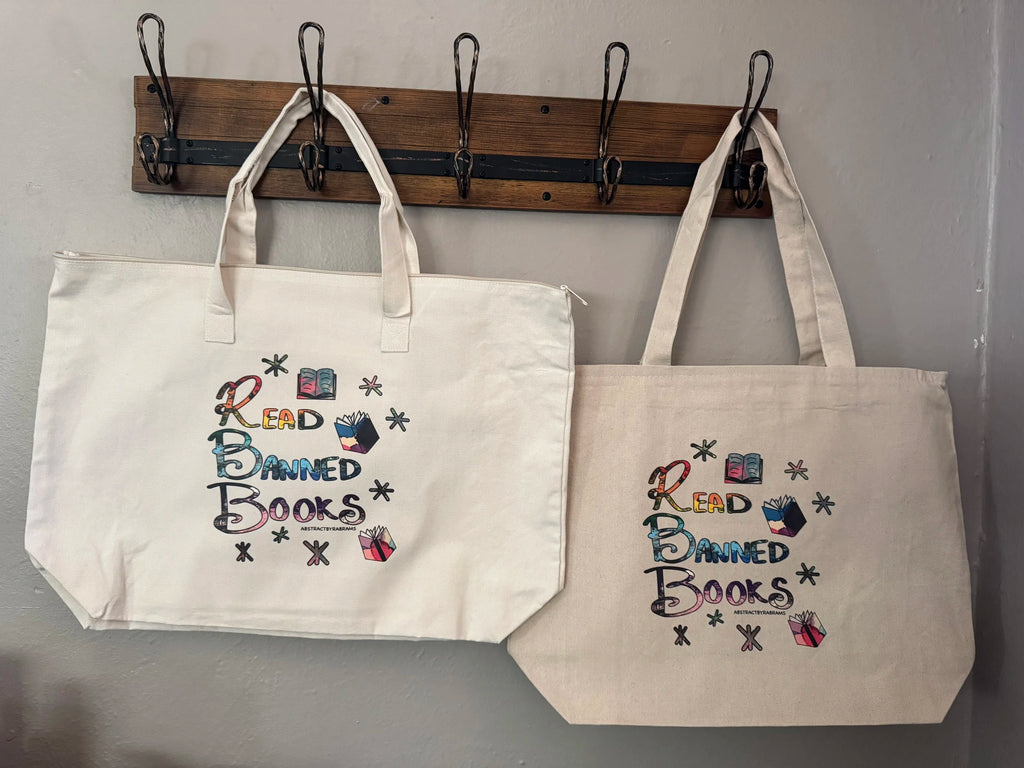 Read Banned Book Tote Bag - XL Tote With Zipper