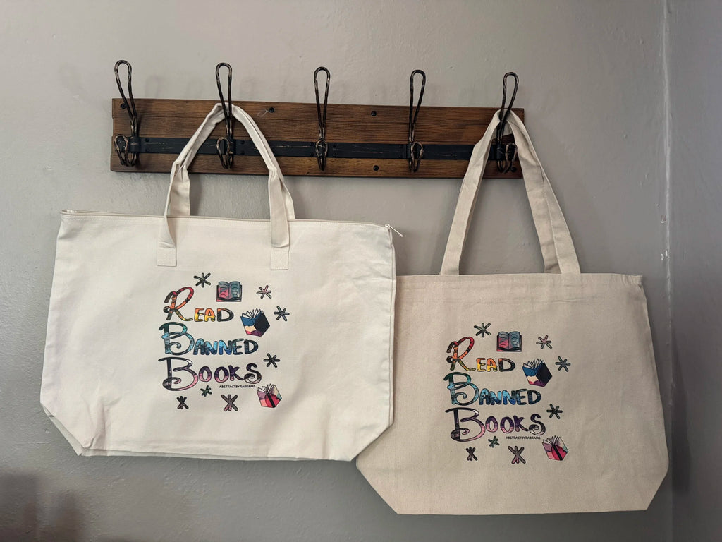 Read Banned Book Tote Bag - XL Tote With Zipper