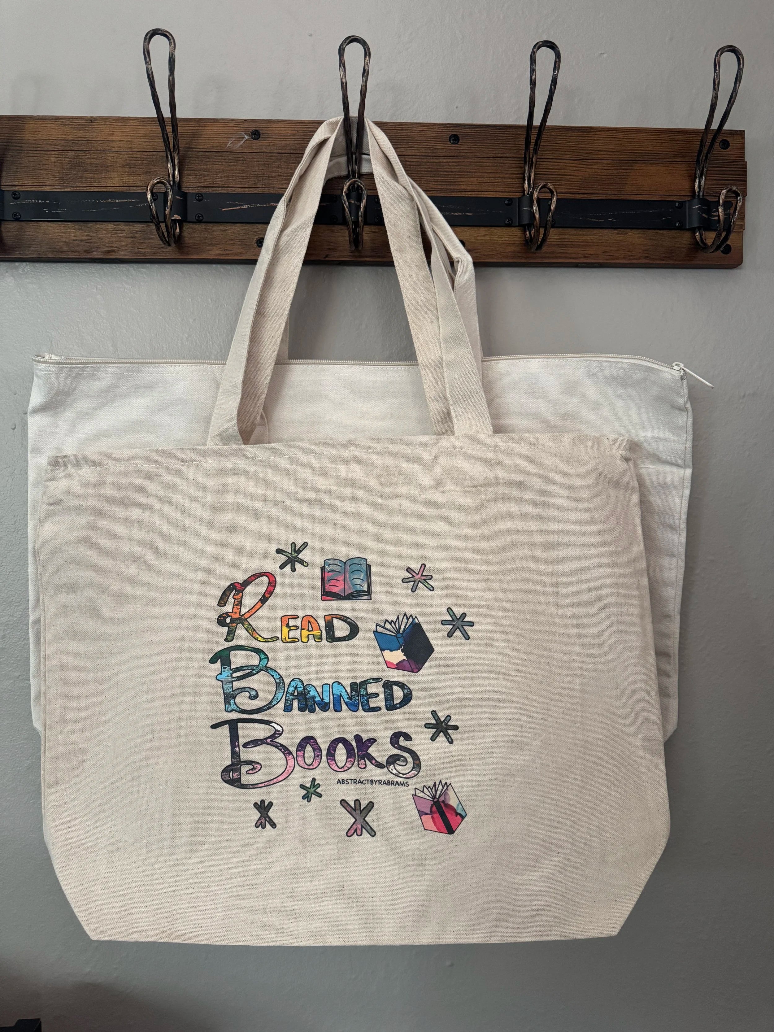 Read Banned Book Tote Bag - XL Tote With Zipper