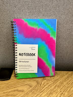 Green, Blue and Pink Soft Touch Cover Spiral Journal -  5.5"x8"