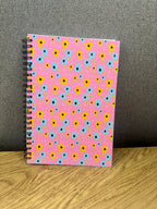 Pink, Yellow, Blue Floral Soft Touch Cover Spiral Journal -  5.5"x8"