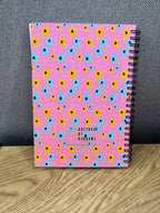 Pink, Yellow, Blue Floral Soft Touch Cover Spiral Journal -  5.5"x8"