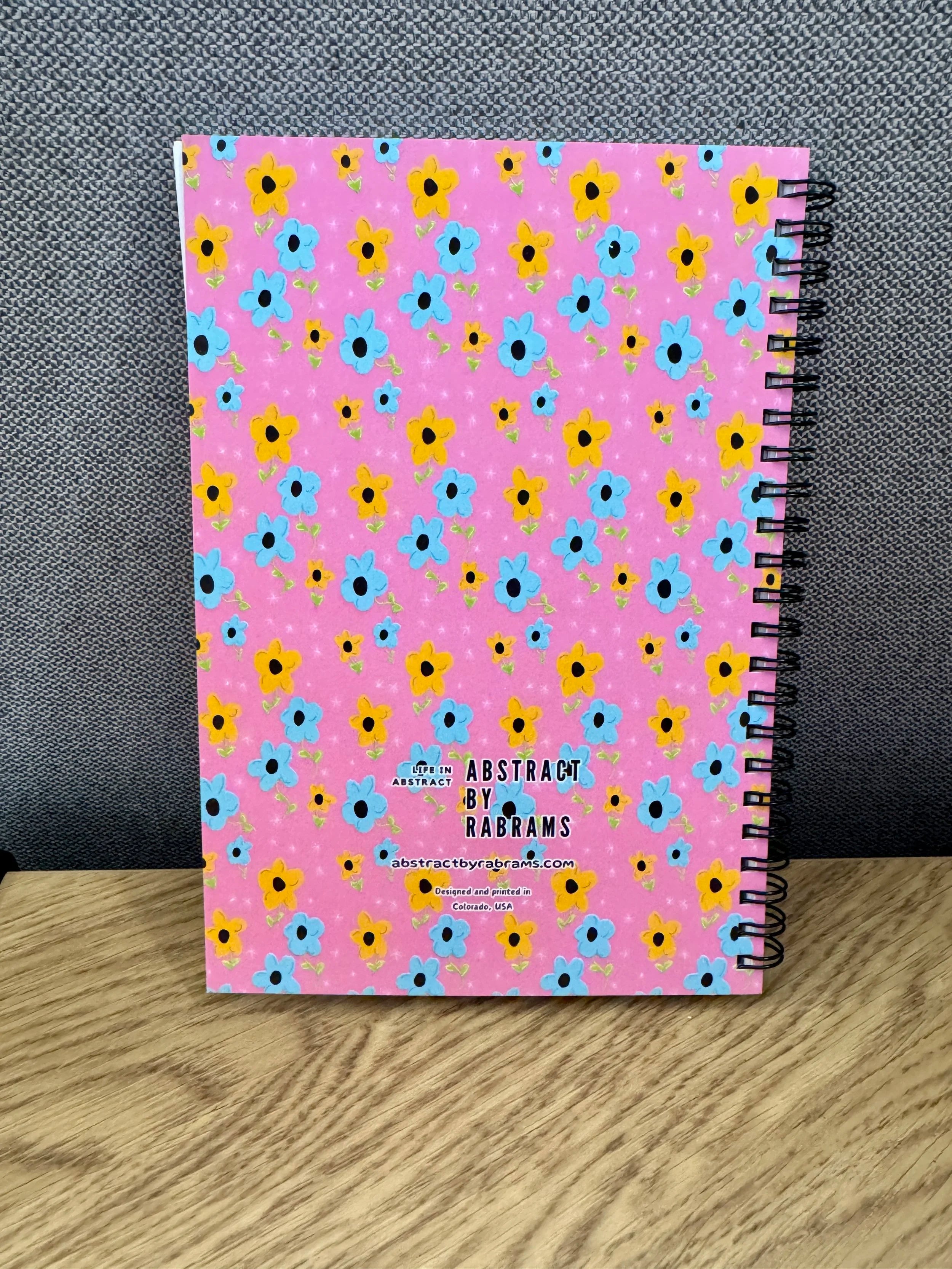 Pink, Yellow, Blue Floral Soft Touch Cover Spiral Journal -  5.5"x8"