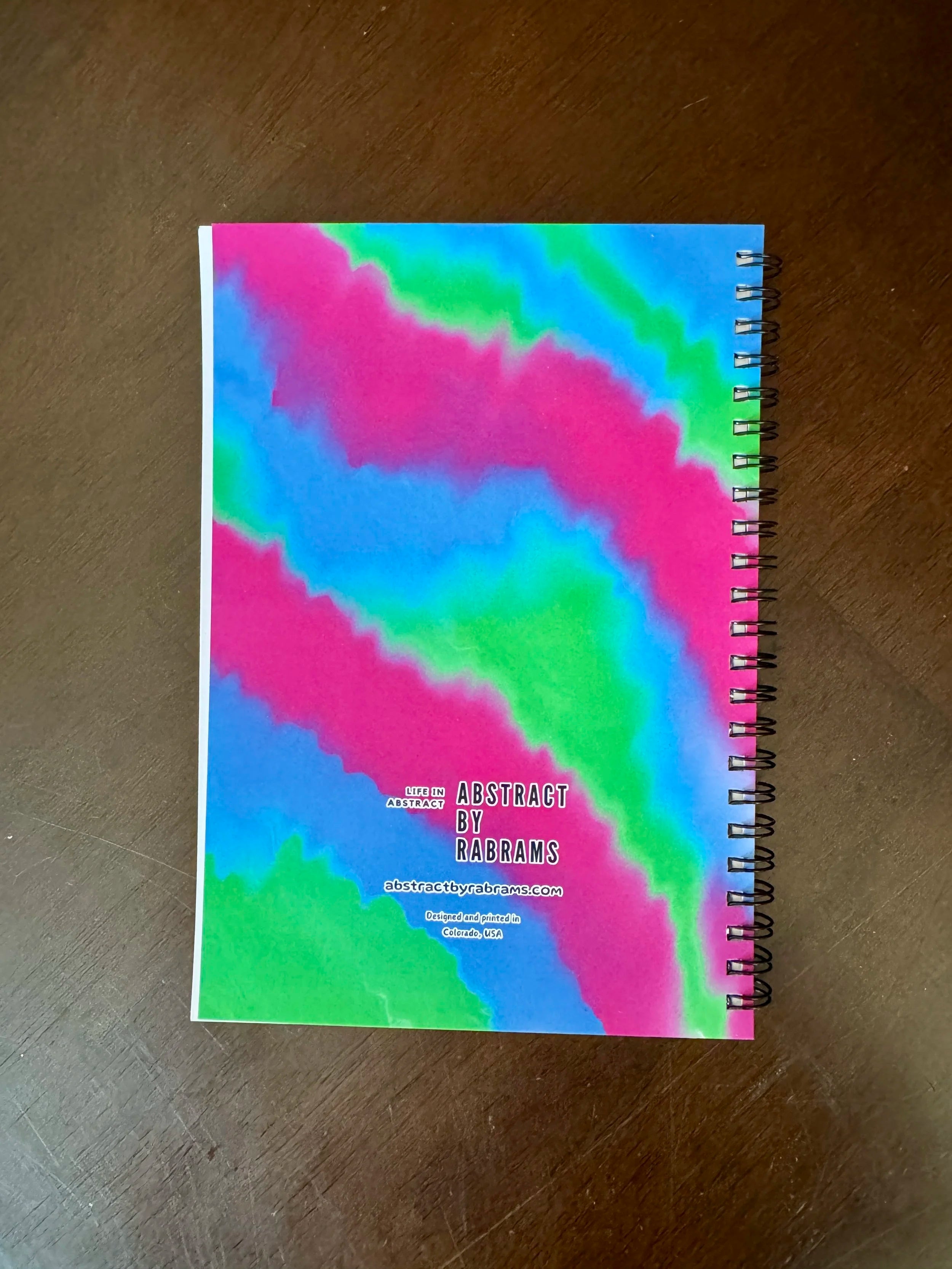 Green, Blue and Pink Soft Touch Cover Spiral Journal -  5.5"x8"
