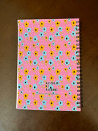 Pink, Yellow, Blue Floral Soft Touch Cover Spiral Journal -  5.5"x8"