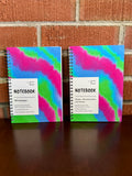 Green, Blue and Pink Soft Touch Cover Spiral Journal -  5.5"x8"