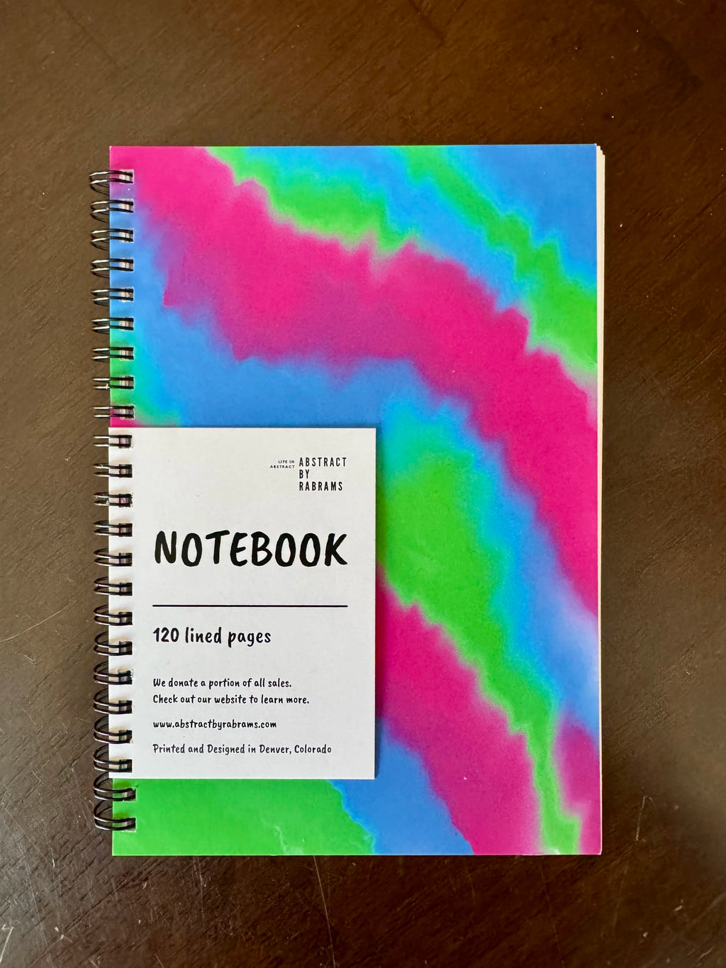 Green, Blue and Pink Soft Touch Cover Spiral Journal -  5.5"x8"