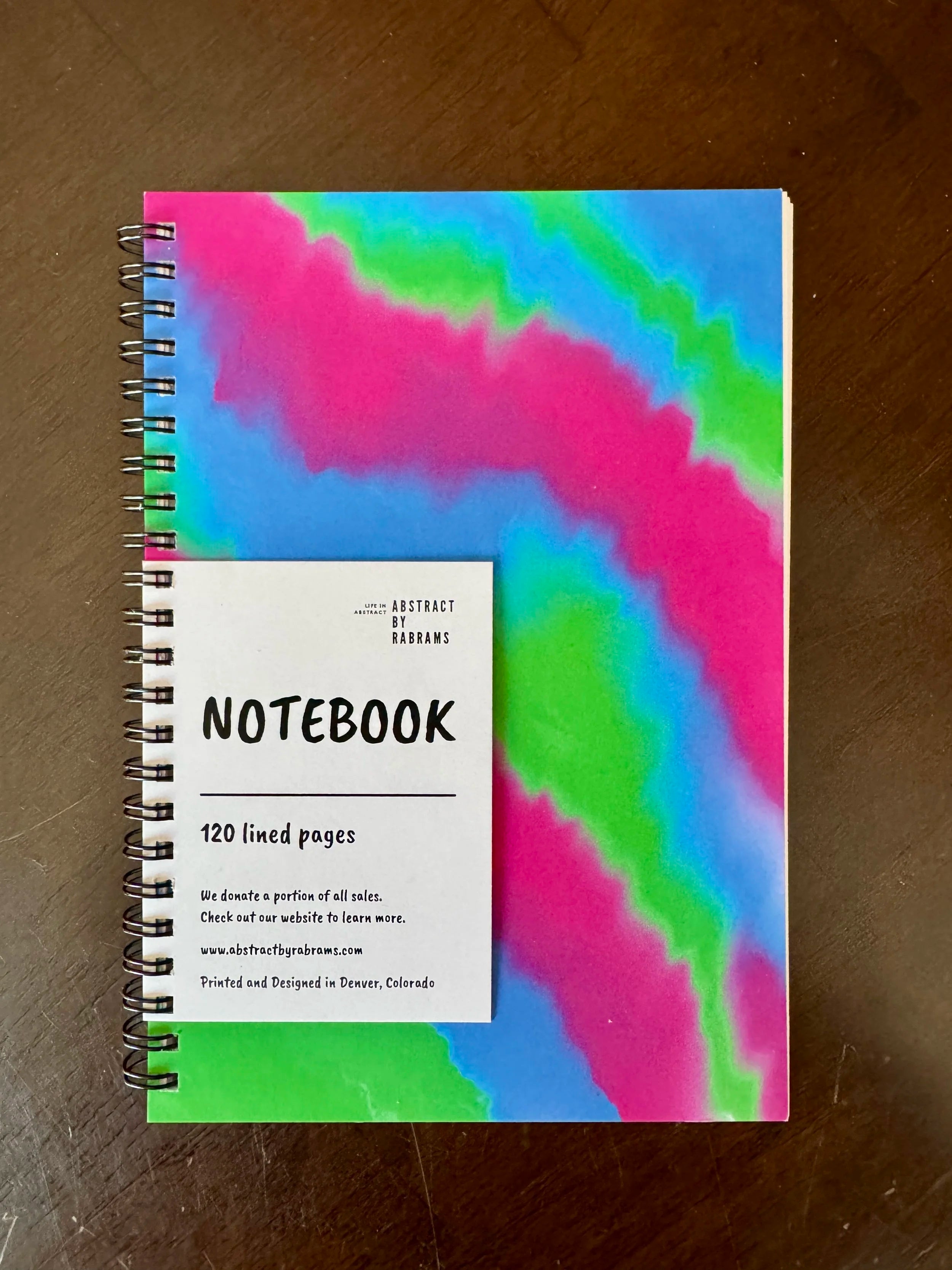 Green, Blue and Pink Soft Touch Cover Spiral Journal -  5.5"x8"
