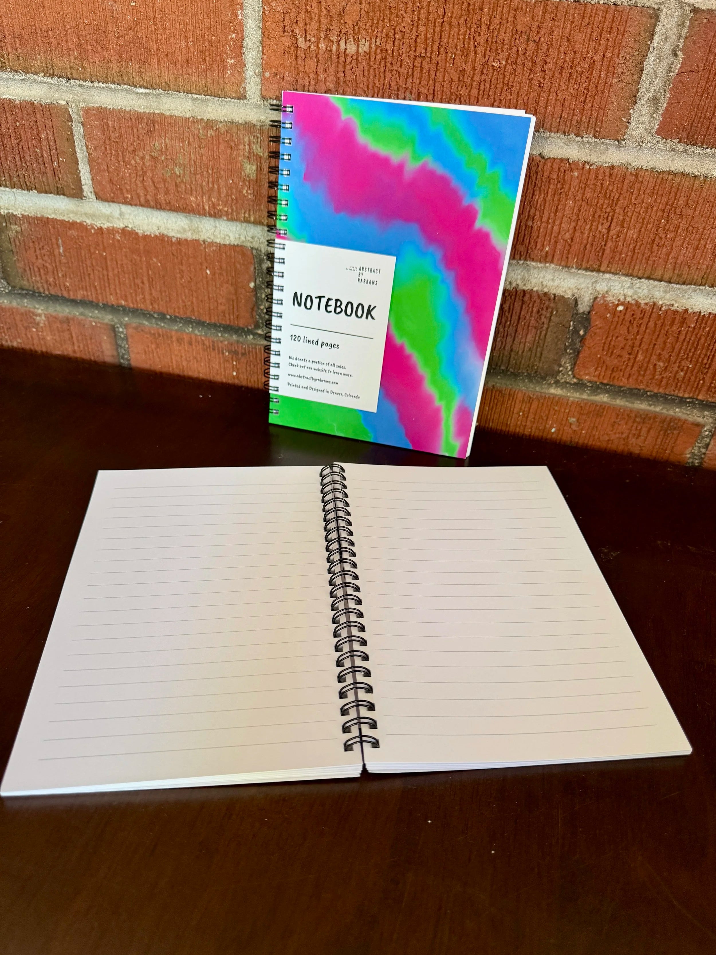 Green, Blue and Pink Soft Touch Cover Spiral Journal -  5.5"x8"