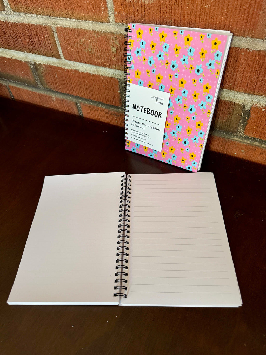 Pink, Yellow, Blue Floral Soft Touch Cover Spiral Journal -  5.5"x8"