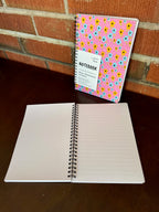 Pink, Yellow, Blue Floral Soft Touch Cover Spiral Journal -  5.5"x8"