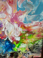 Abstract Rainbow Painting "Awesome Like You #10" - 8"x8"