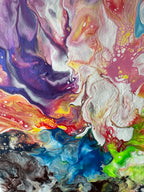 Abstract Rainbow Painting "Awesome Like You #10" - 8"x8"