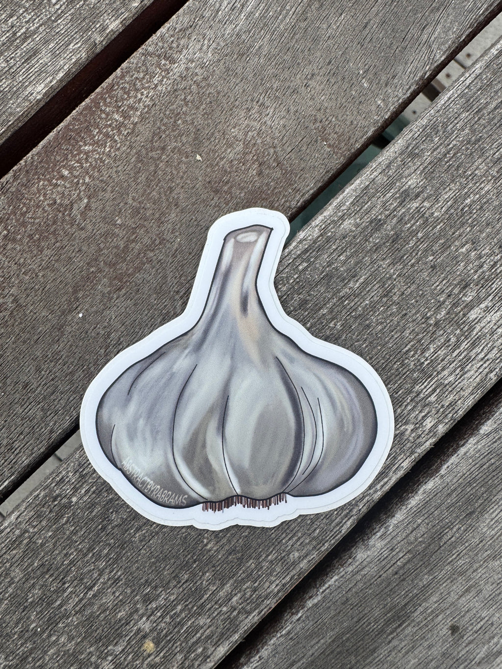 Hand Drawn Garlic Sticker - 3"