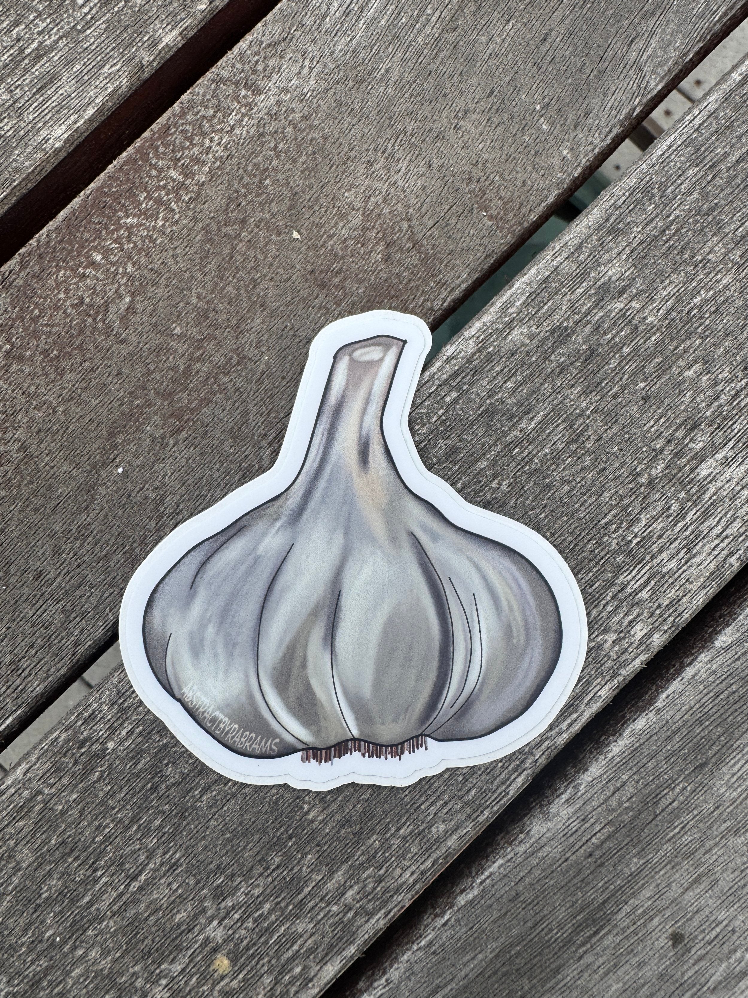 Hand Drawn Garlic Sticker - 3"